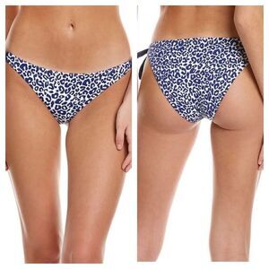 NWT lemlem Halima Side Tie Bikini Bottom‎ Navy & White Sz L